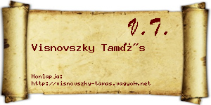 Visnovszky Tamás névjegykártya